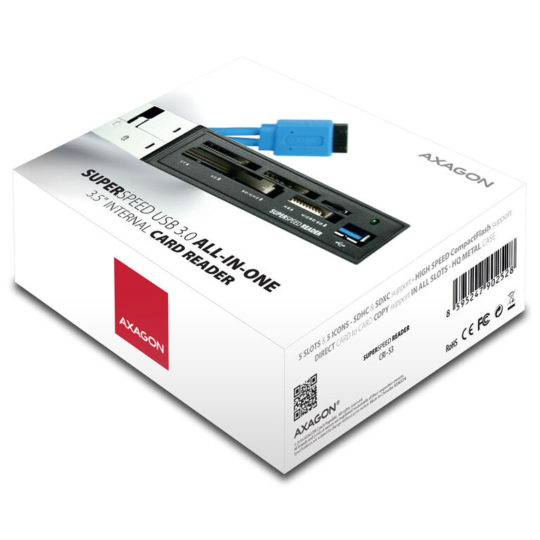 AXAGON CRI-S3 interner 5-Slot Kartenleser - USB 3.0 image number 6
