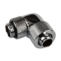 Alphacool Eiszapfen Connector 90 Degree G1/4 Inch Female Thread to 13/10mm - Rotatable, chrome silver
