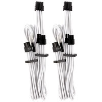 Corsair Premium Sleeved PCIe Dual Cable, Twin Pack (Gen 4) - white