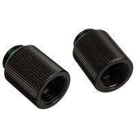 Bitspower Touchaqua Adapter straight G1/4 inch female to G1/4 inch male - 2 pack, 20mm, black