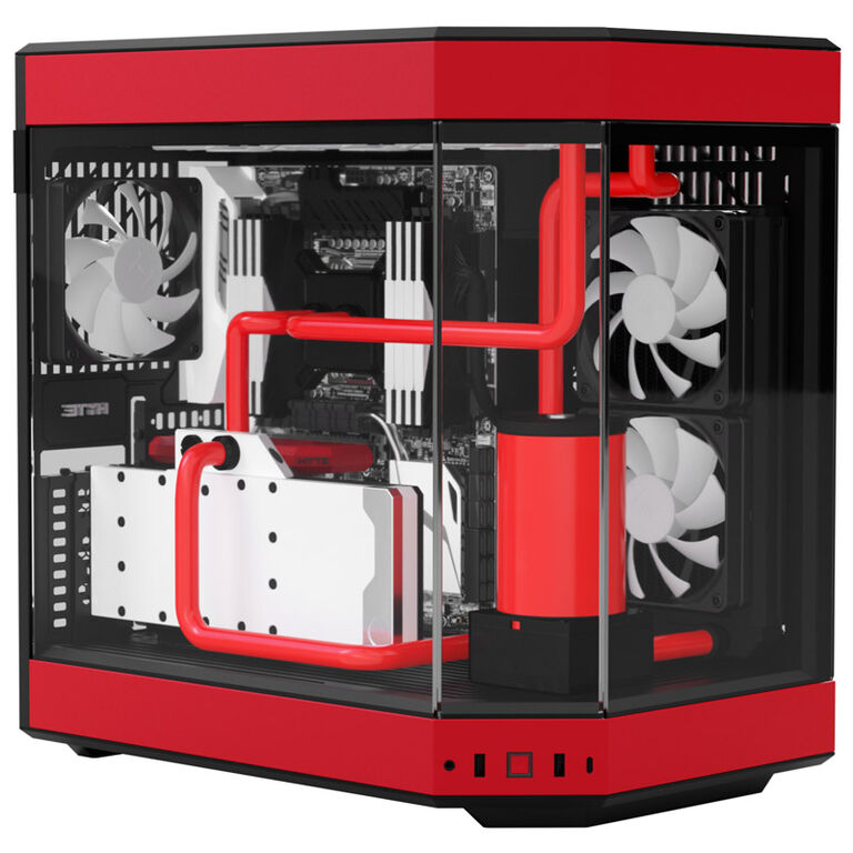 Hyte Y60 Midi Tower, Tempered Glass - black/red image number 1