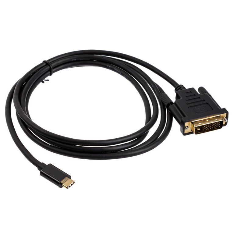 Akasa Type C Adapter Cable to DVI - black image number 1