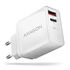 AXAGON ACU-PQ22W charger, 1x USB-C, 1x USB-A, PD3.0/QC3.0, 22 W - white image number null