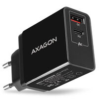 AXAGON ACU-PQ22 Charger, 1x USB-C and 1x USB-A, QC3.0/AFC/FCP/PD, 22W - black