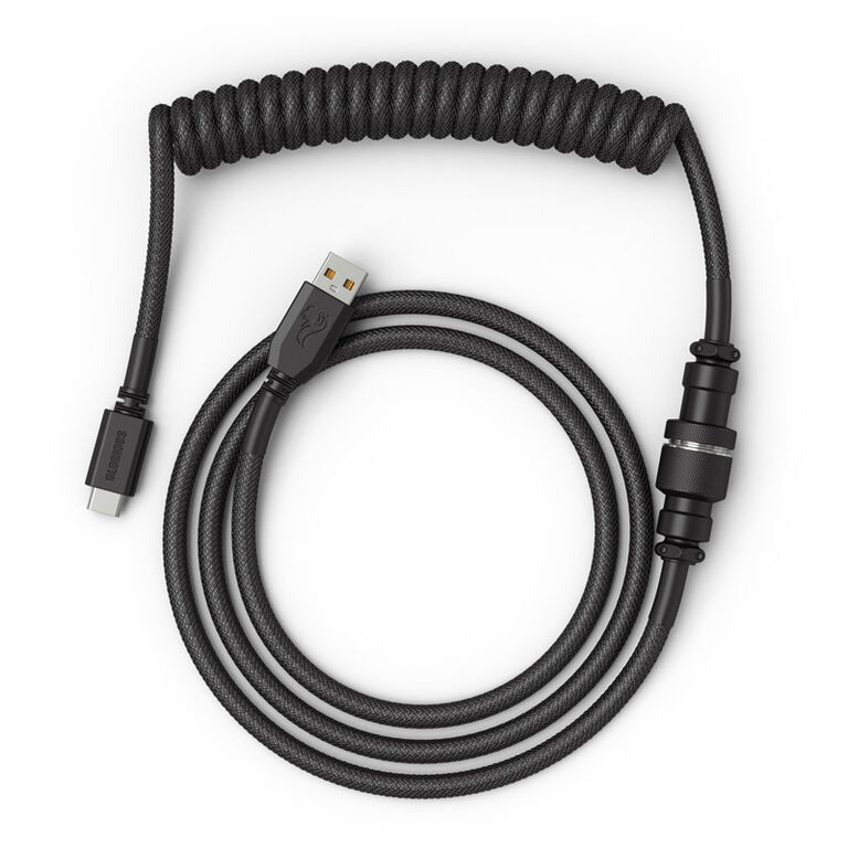 Glorious Coiled Cable Phantom Black, USB-C to USB-A, 1.37m - black image number 1