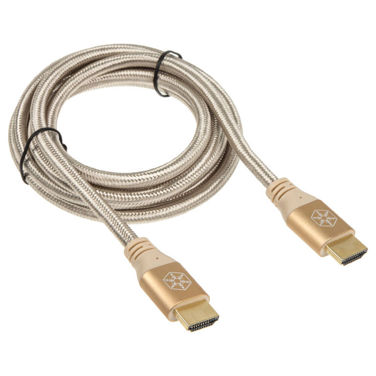 SilverStone SST-CPH01G-1800 HDMI 2.0b Cable, 1.80m - gold image number 1