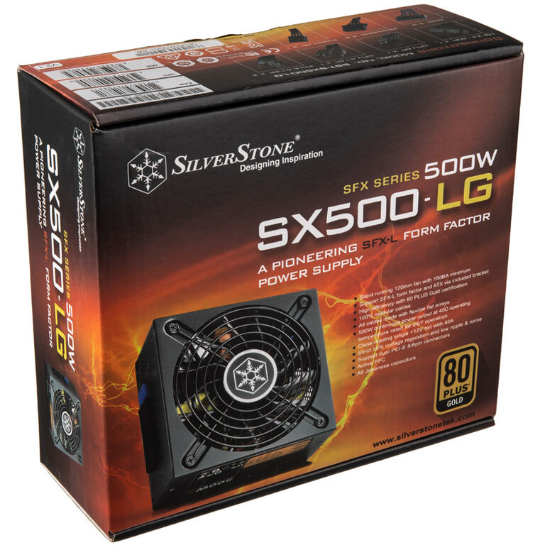 SilverStone SST-SX500-LG v2.1 SFX-L power supply 80 PLUS Gold, modular - 500 Watt image number 7