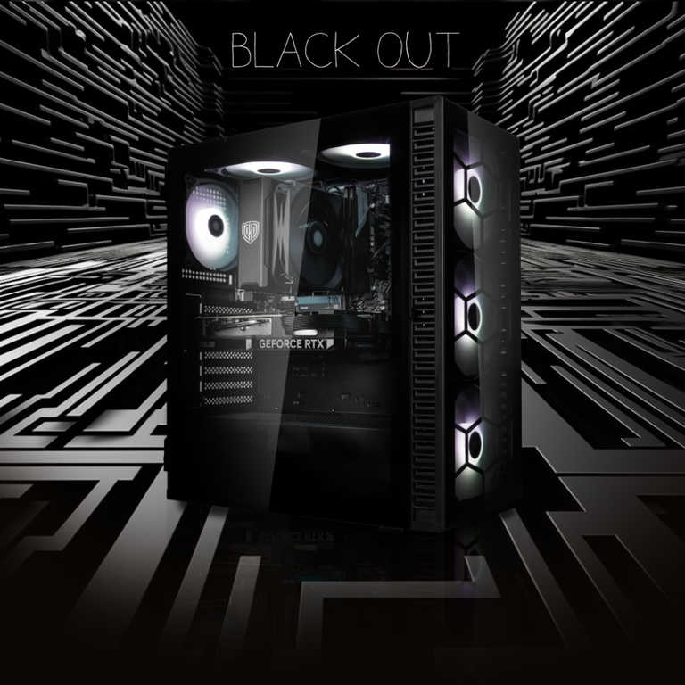 Gaming-PC Black Out, AMD Ryzen 5 7600X, NVIDIA GeForce RTX 4060 Ti - Fertig-PC image number 0