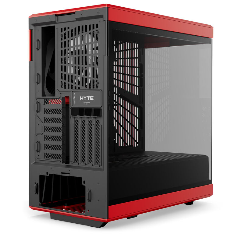 Hyte Y40 Midi Tower, Tempered Glass - black/red image number 3