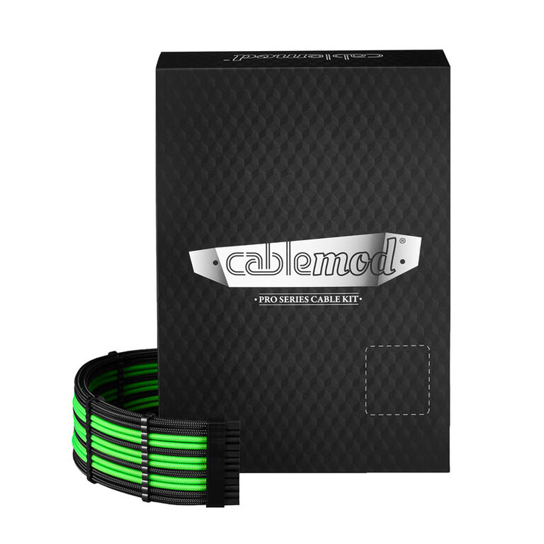 CableMod RT-Series PRO ModMesh 12VHPWR Dual Cable Kit for ASUS/Seasonic - black/light green image number 3