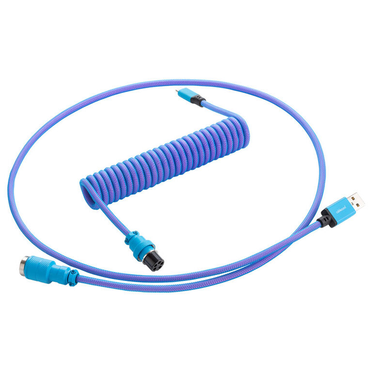 CableMod PRO Coiled Keyboard Cable USB-C to USB Type A, Galaxy Blue - 150cm image number 0