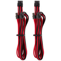 Corsair Premium Sleeved PCIe Single Cable, Double Pack (Gen 4) - red/black
