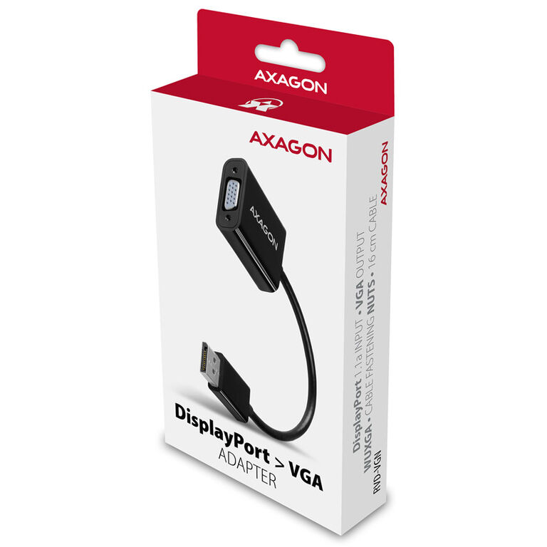 AXAGON RVD-VGN DisplayPort to VGA Adapter, WUXGA - black image number 2