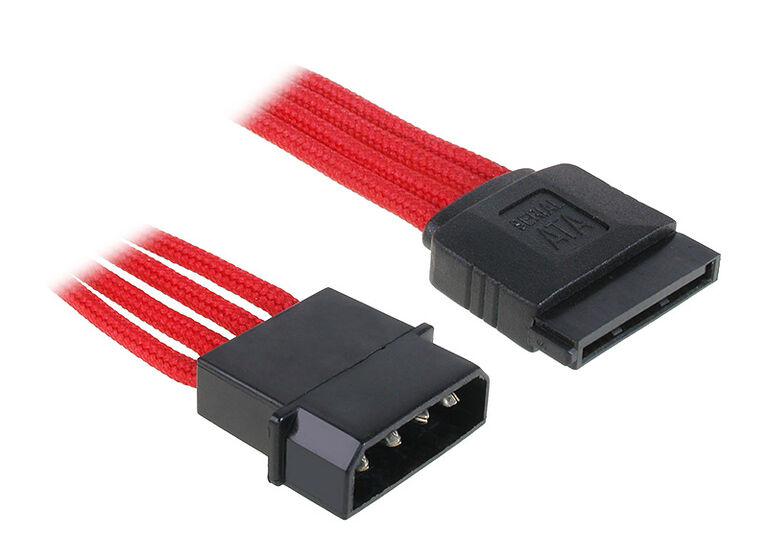 BitFenix Molex zu SATA Adapter 45 cm - sleeved rot/schwarz image number 0
