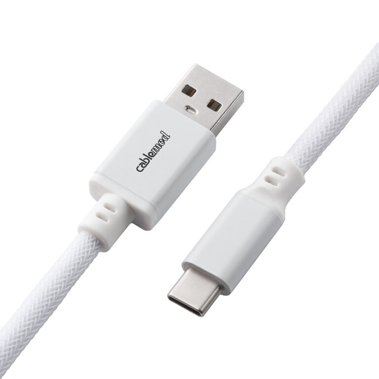 CableMod PRO Coiled Keyboard Cable USB-C to USB Type A, Glacier White - 150cm image number 2