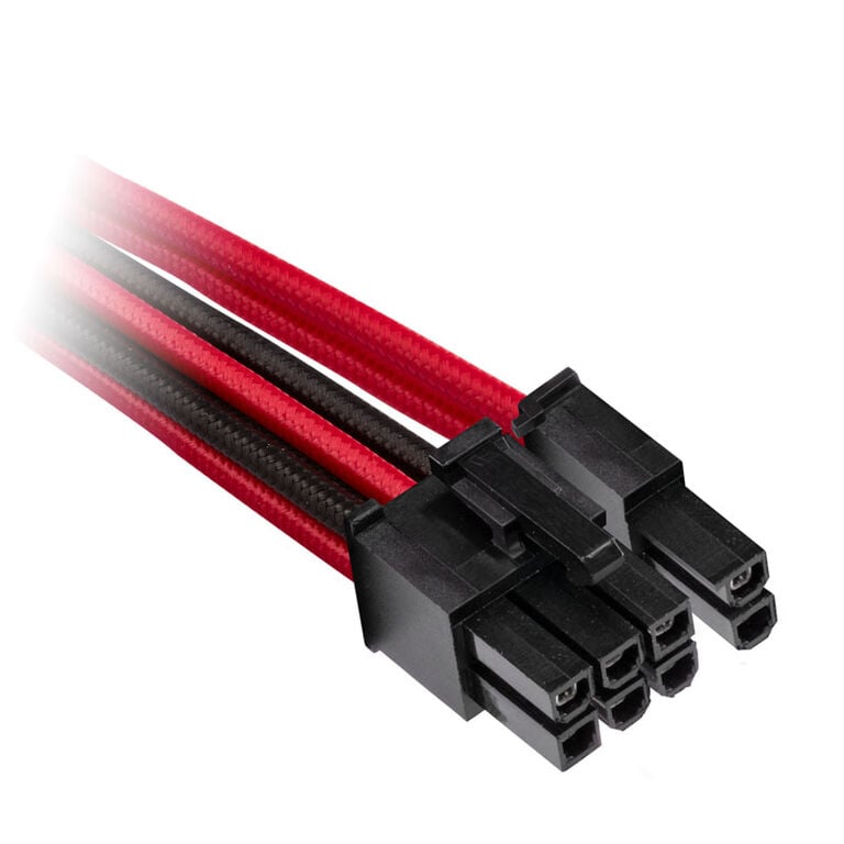 Corsair Premium Sleeved PCIe Single Cable, Double Pack (Gen 4) - red/black image number 1
