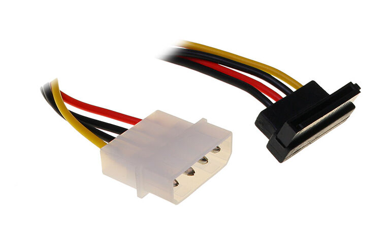 InLine SATA power adapter cable to 4-pin Molex angled up image number 0