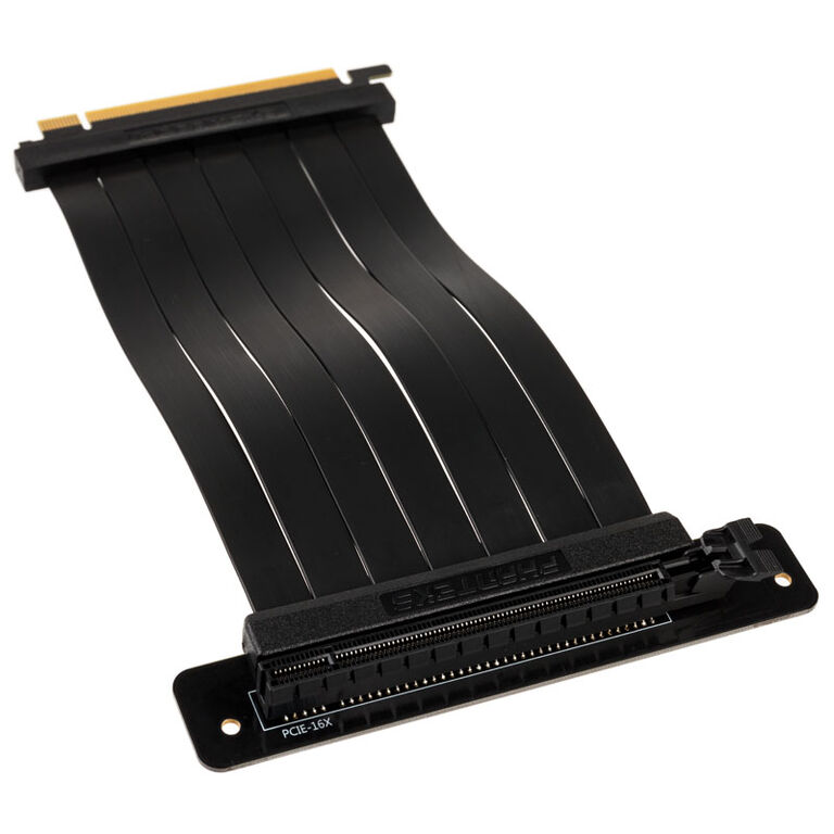 PHANTEKS PCIe x16 Riser flat cable, 90 degrees, 22cm - black image number 0