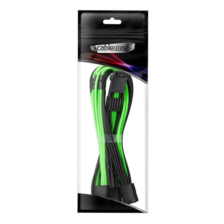 CableMod PRO ModMesh 12VHPWR to 3x PCI-e Cable - 45cm, black/light green image number 2