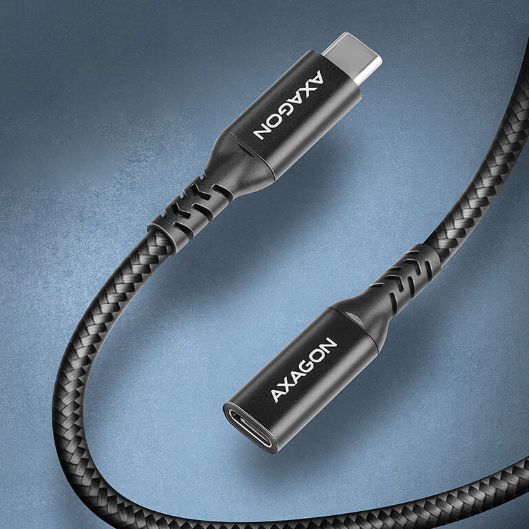 AXAGON BUCM32-CF10AB Extension Cable, USB-C to USB-C 3.2 Gen 2, 1 m, 20 Gbps - Aluminium image number 1