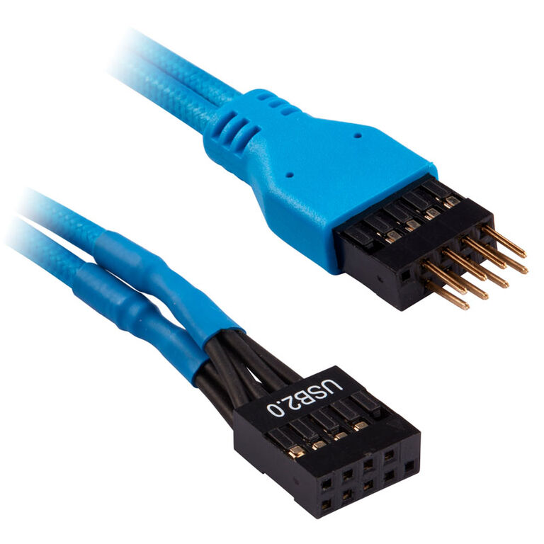 Corsair Premium Sleeved Front Panel Cable Extension Kit, blue image number 5