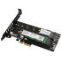 AXAGON PCEM2-DC PCIe 3.0 x4 adapter, 1x M.2 NVMe, 1x M.2 SATA, up to 22110 - active cooling image number null