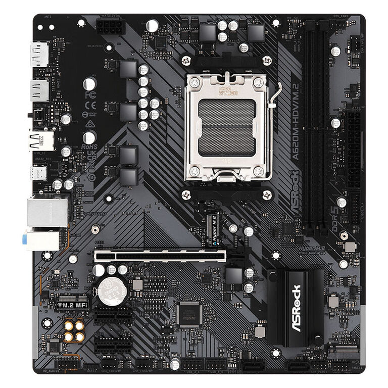 ASRock A620M-HDV/M.2, AMD A620 Motherboard - Socket AM5, DDR5 image number 2