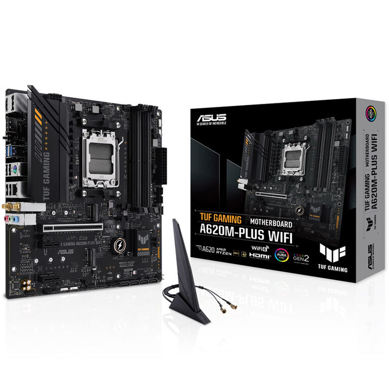 ASUS TUF Gaming A620M-Plus WiFi, AMD A620 Motherboard - Socket AM5, DDR5 image number 0