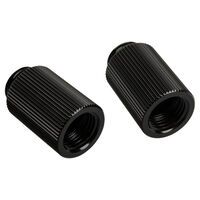 Bitspower Touchaqua Adapter straight G1/4 inch female to G1/4 inch female - 2 pack, 25mm, black