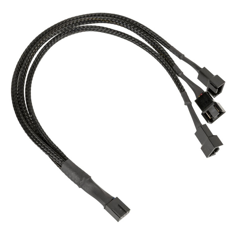 Kolink 1-3 PWM Fan Splitter Cable - 35 cm, braided, black image number 1