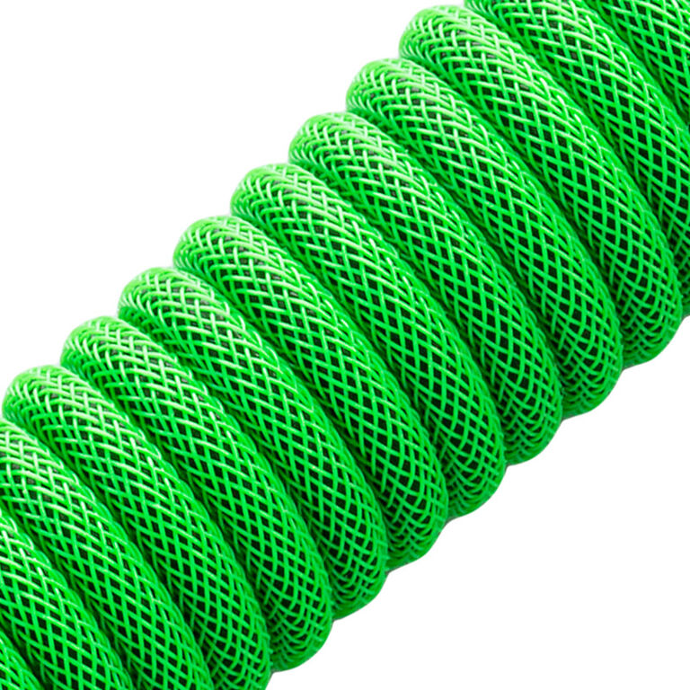 CableMod Classic Coiled Keyboard Cable USB-C to USB Type A, Viper Green - 150cm image number 1