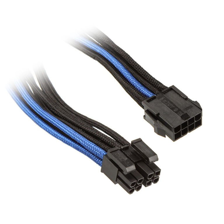 SilverStone EPS 8-Pin zu EPS/ATX 4+4-Pin Kabel, 300mm - schwarz/blau image number 0