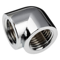 Alphacool Eiszapfen Adapter 90 Degree G1/4 inch Female to G1/4 inch Female - chrome