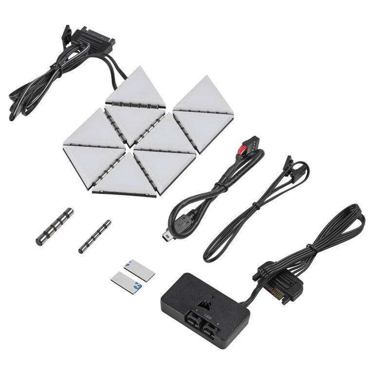 Corsair iCUE LC100 Case Accent Lighting Panels - Mini Triangle - 9x Tile Starter Kit image number 8