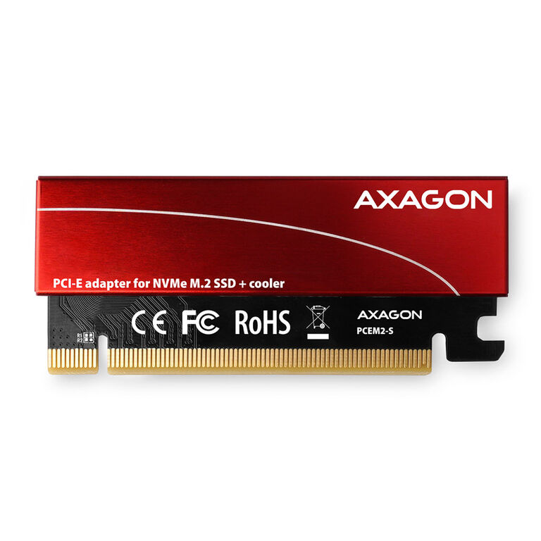 AXAGON PCEM2-S PCIe 3.0 x16 adapter, 1x M.2 NVMe SSD, up to 2280 - passive cooling image number 4