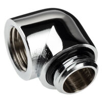Alphacool Eisfrost Adapter 90 Degree G1/4 Inch Male to G1/4 Inch Female - chrome