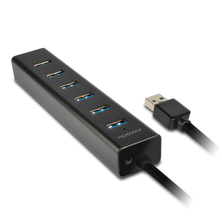 AXAGON HUE-SA7BP USB-A-Hub, 7x USB 3.0, 1x Micro-USB - 400 mm Cable, Power Supply image number 3