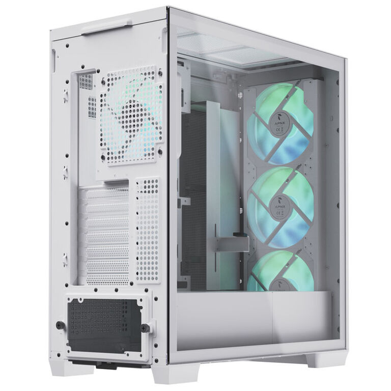 APNX C1 Mid-Tower ATX Case, Tempered Glass - white image number 3