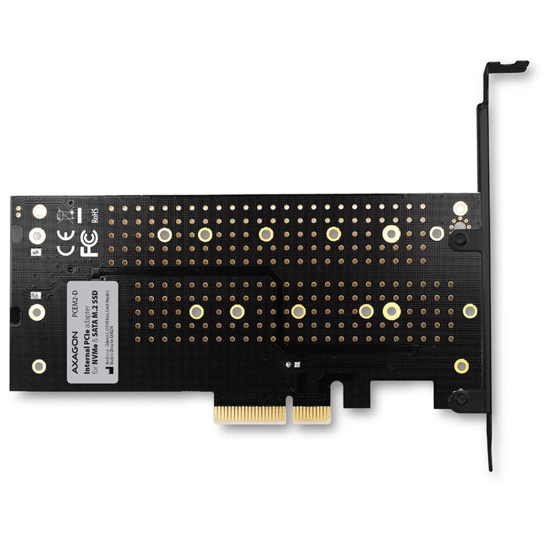 AXAGON PCEM2-D PCIe 3.0 adapter, 1x M.2 NVMe, 1x M.2 SATA, up to 22110 - passive cooling image number 5