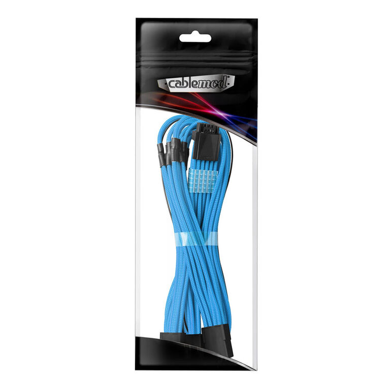 CableMod PRO ModMesh 12VHPWR to 3x PCI-e Cable - 45cm, light blue image number 2