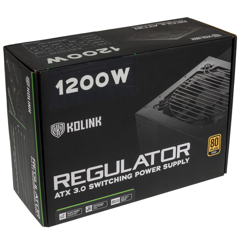 Kolink Regulator 80 PLUS Gold PSU, ATX 3.0, PCIe 5.0, modular - 1200 Watts image number 7