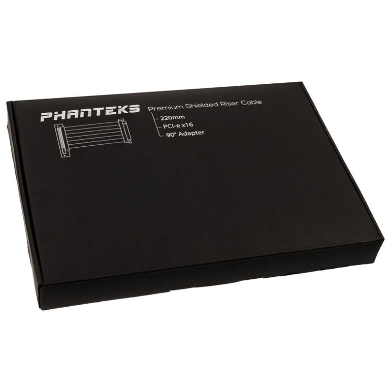PHANTEKS PCIe x16 Riser flat cable, 90 degrees, 22cm - black image number 3