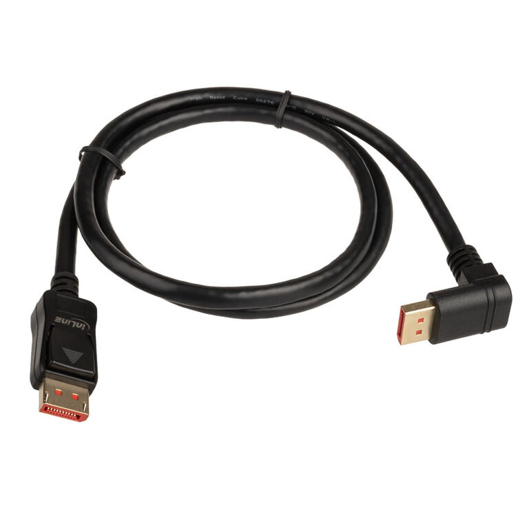 InLine 8K (UHD-2) DisplayPort Cable, angled downwards, black - 1m image number 1