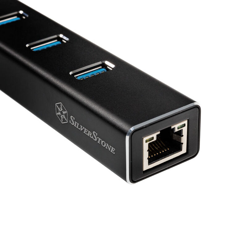 SilverStone SST-EP04 3-Port USB 3.0 Hub with Gigabit Ethernet - black image number 2