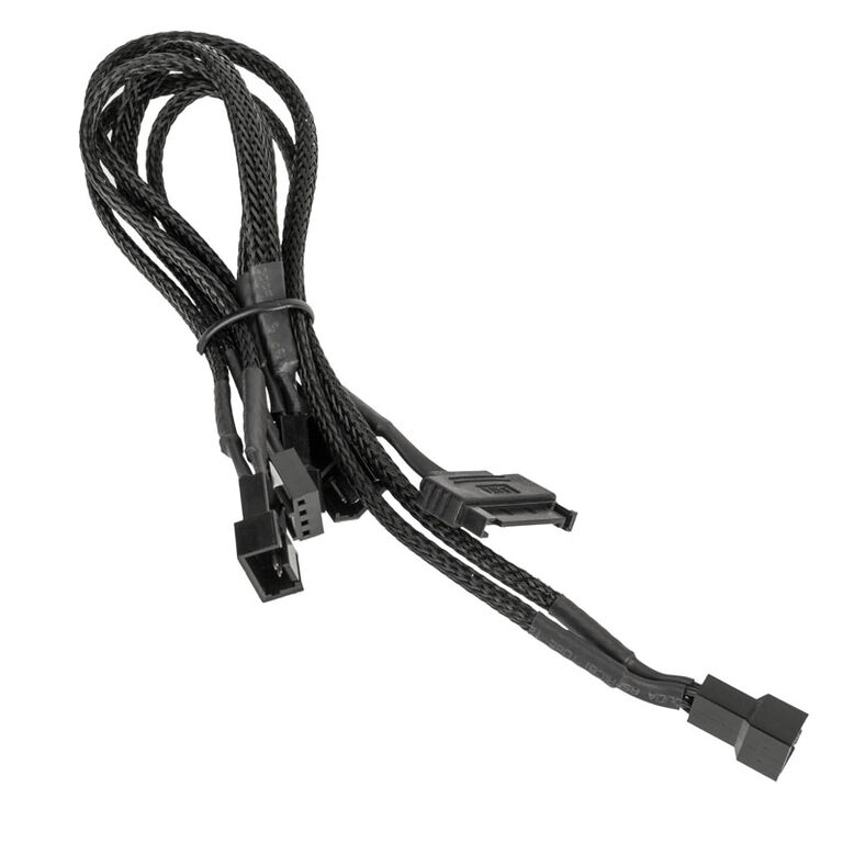 Kolink 1-4 PWM Fan Splitter Cable - 35 cm, braided, black image number 1