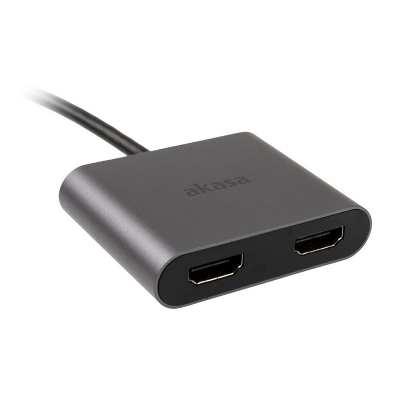 Akasa USB-C to Dual HDMI MST Adapter - 4K@60Hz, 4K@30Hz dual image number 1