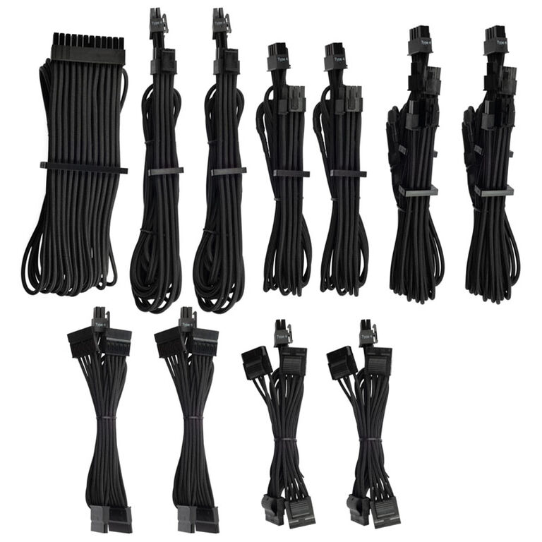 Corsair Premium Pro Sleeved Cable Set (Gen 4) - black image number 0
