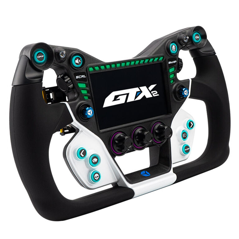 Cube Controls GTX2 Steering Wheel, white/blue - 30cm Grip image number 0