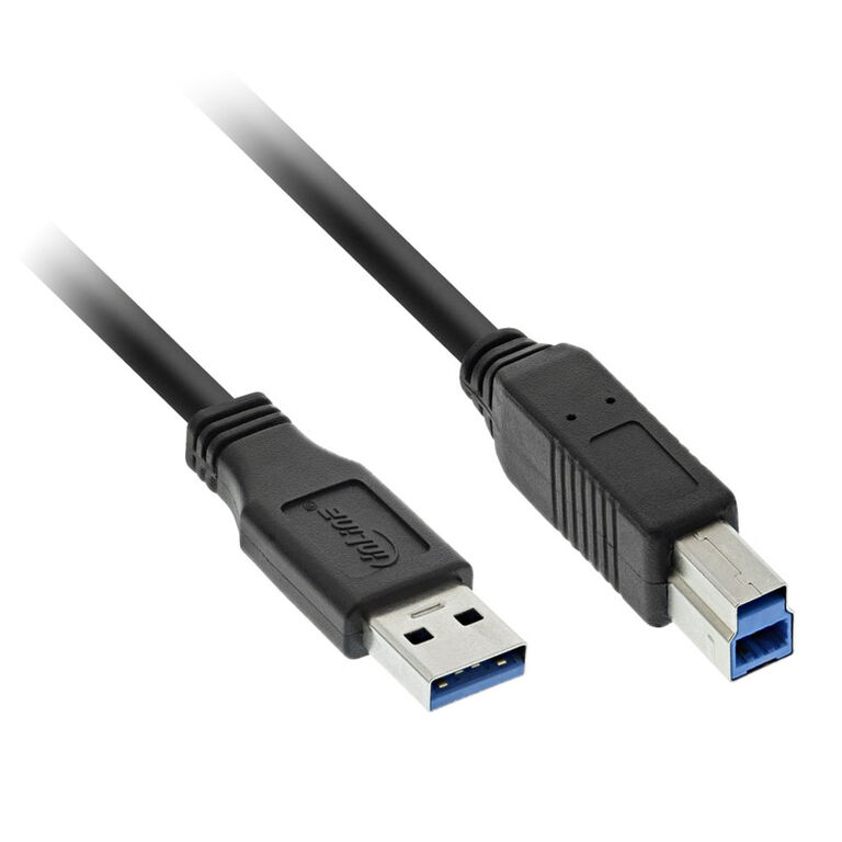 InLine USB 3.0 cable, A to B, black - 5m image number 0