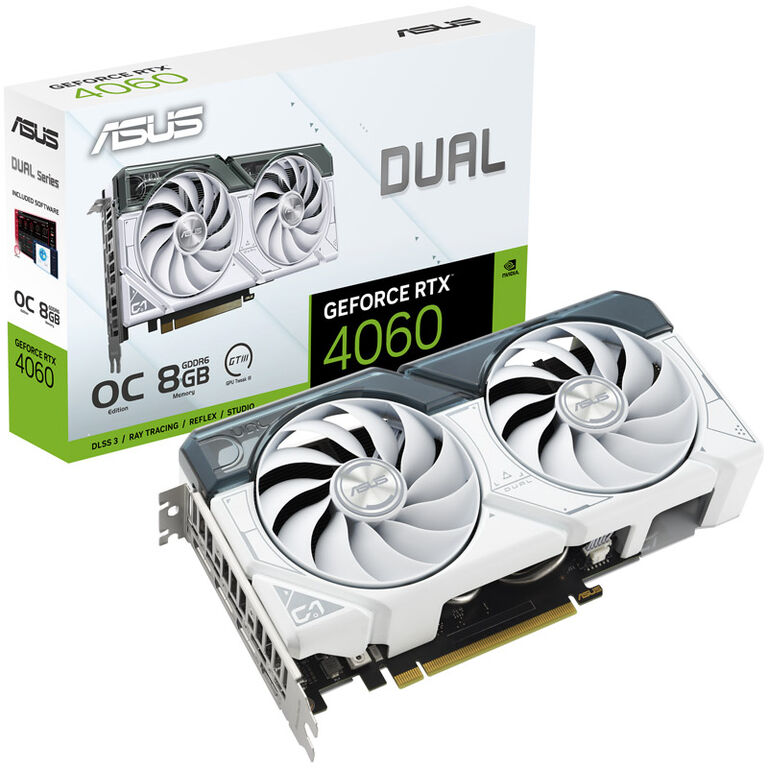 ASUS GeForce RTX 4060 Dual O8G White, 8182 MB GDDR6 image number 0